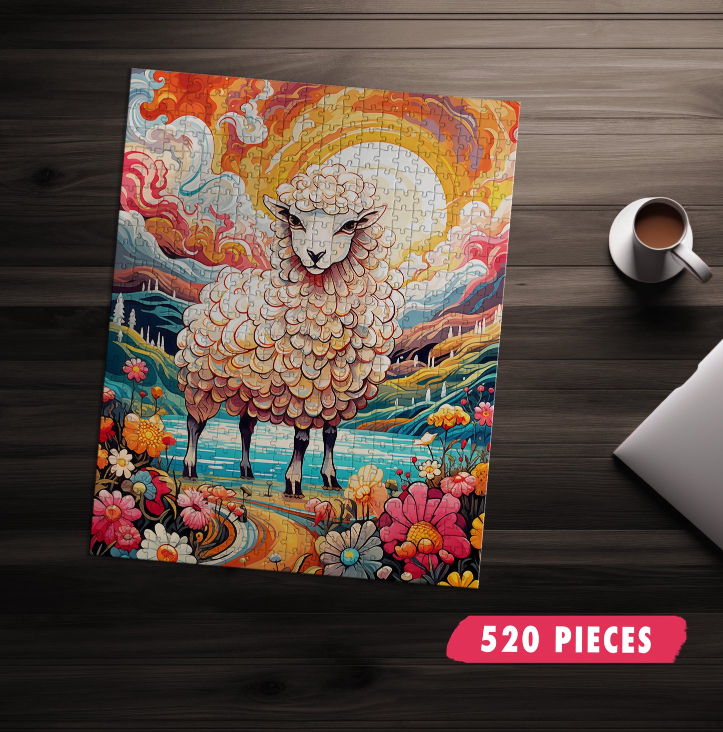 Trippy Sheep Landscape Puzzle