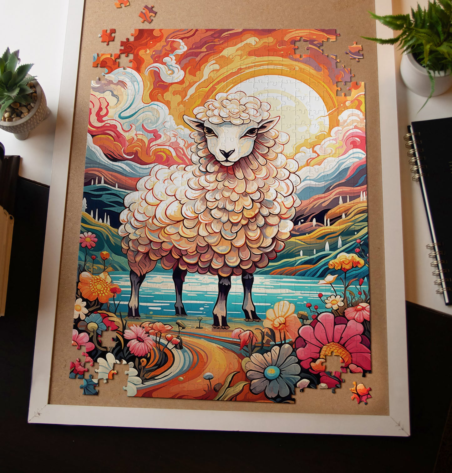 Trippy Sheep Landscape Puzzle