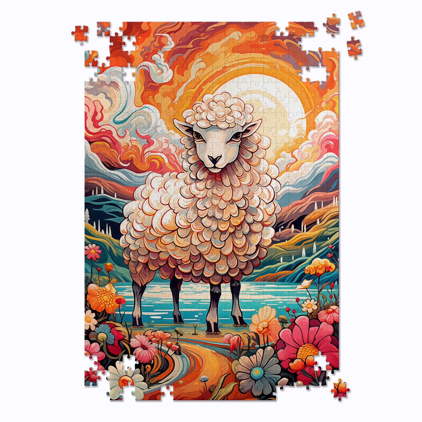 Trippy Sheep Landscape Puzzle