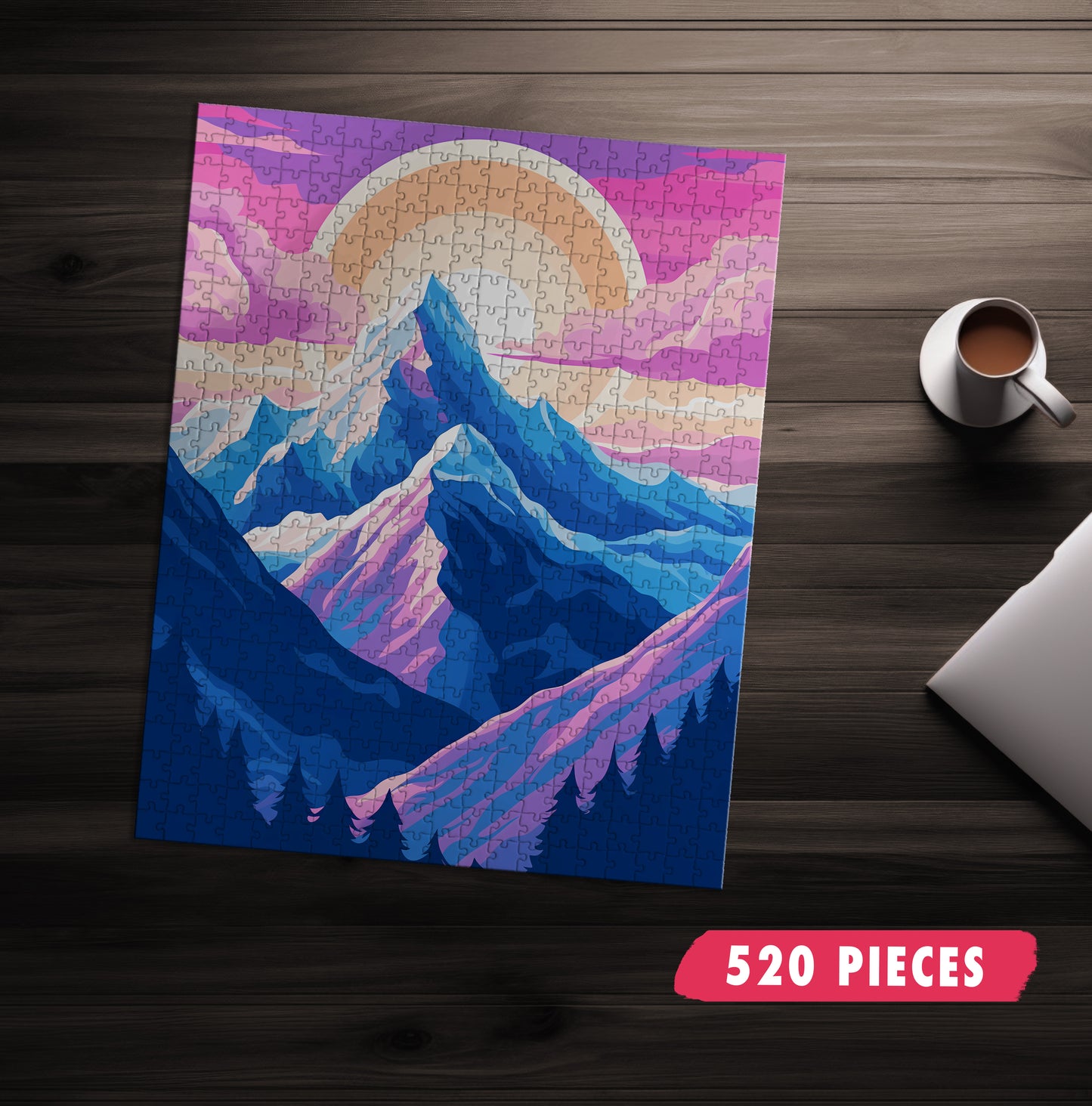 Mountain Landscape Minimal Jigsaw Puzzle