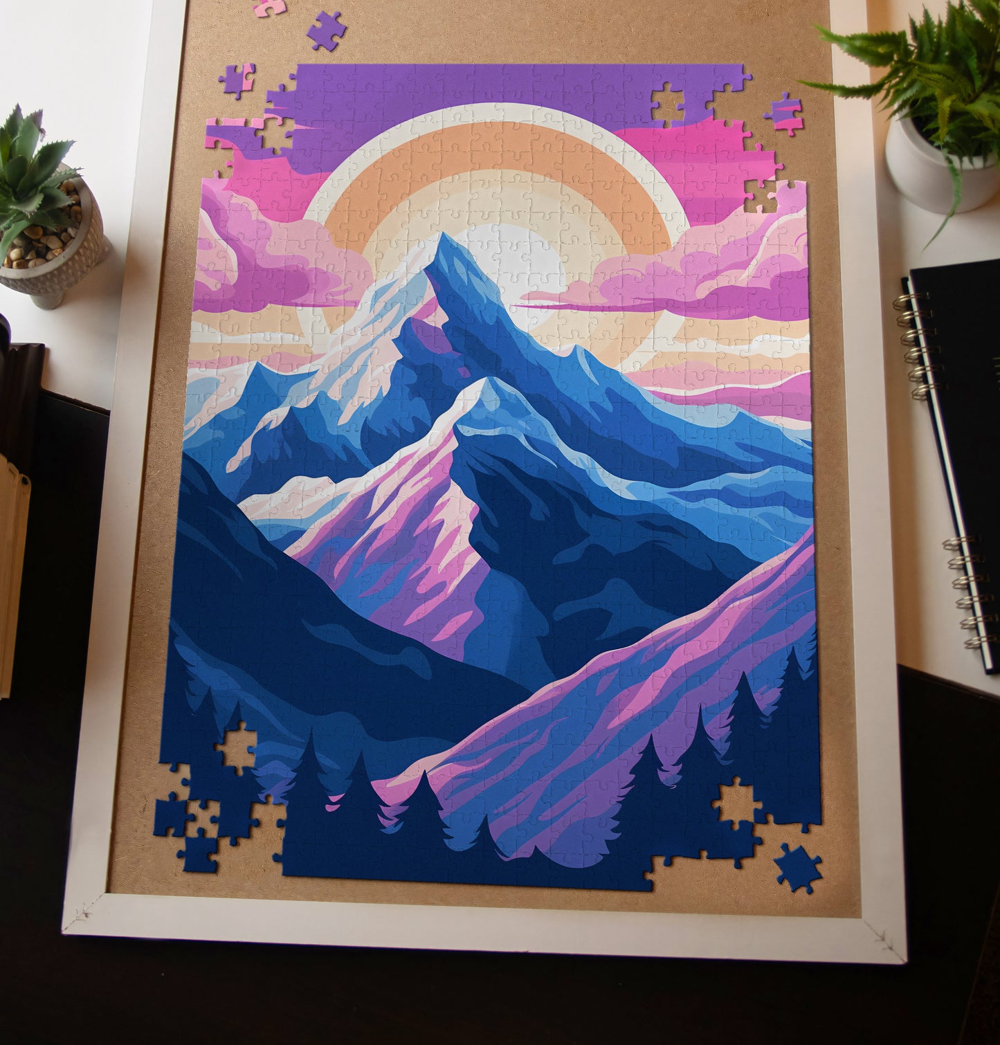 Mountain Landscape Minimal Jigsaw Puzzle