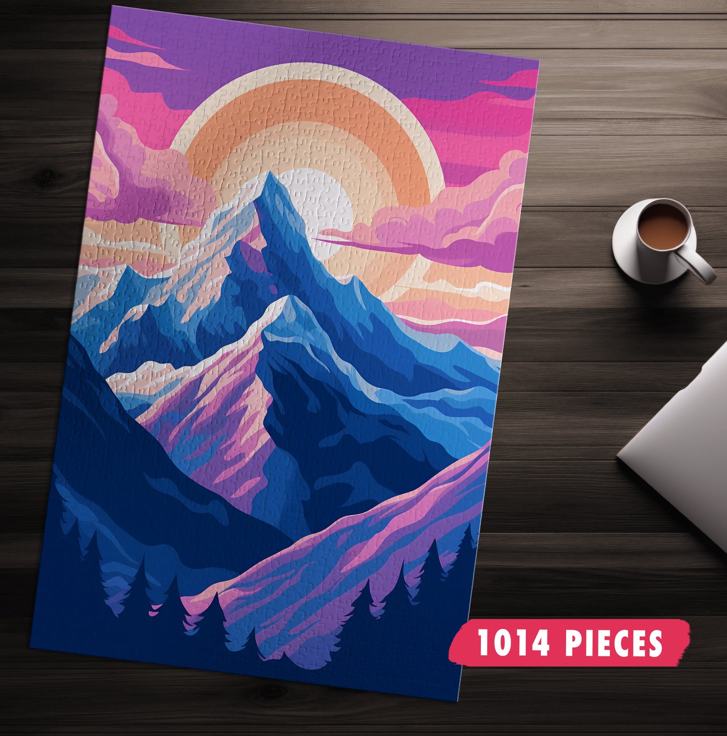 Mountain Landscape Minimal Jigsaw Puzzle