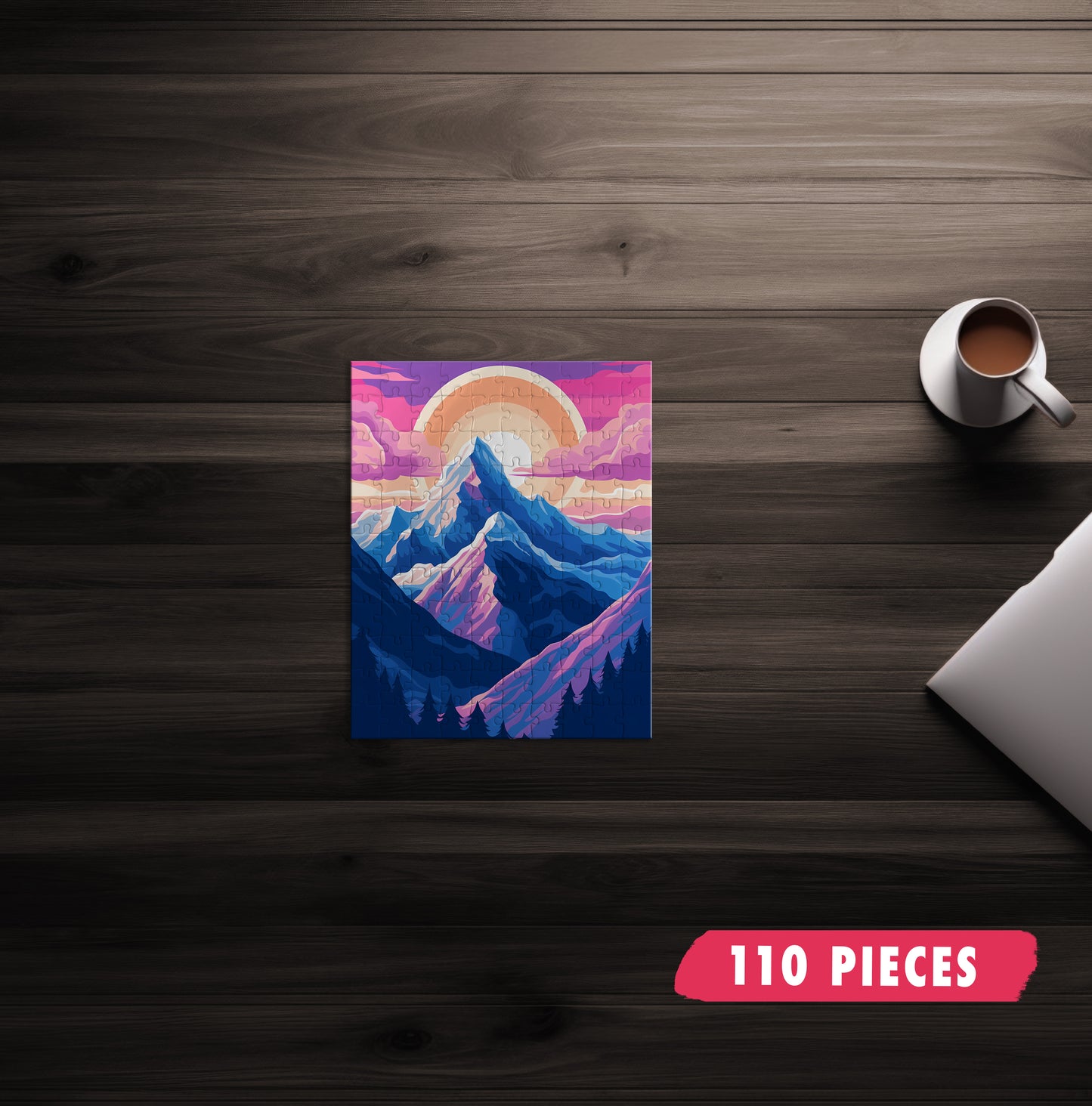 Mountain Landscape Minimal Jigsaw Puzzle