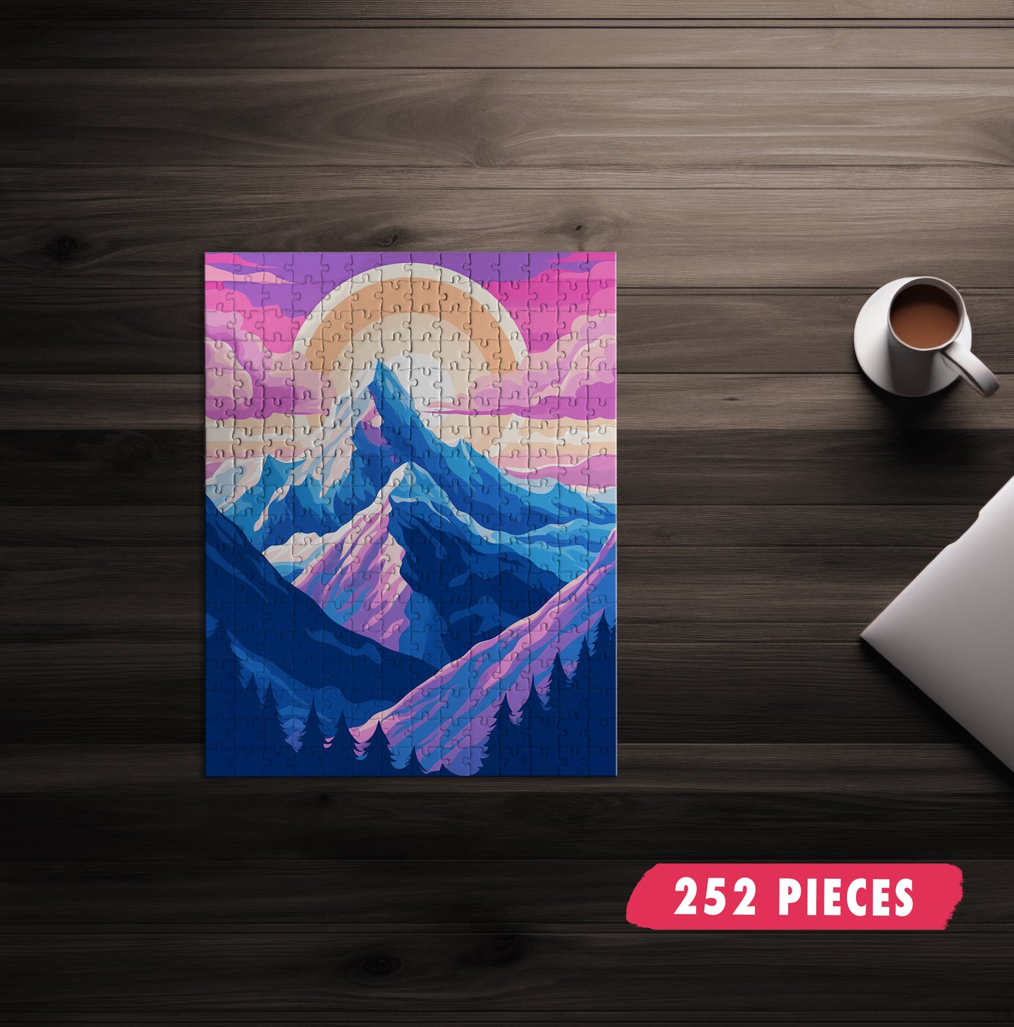 Mountain Landscape Minimal Jigsaw Puzzle