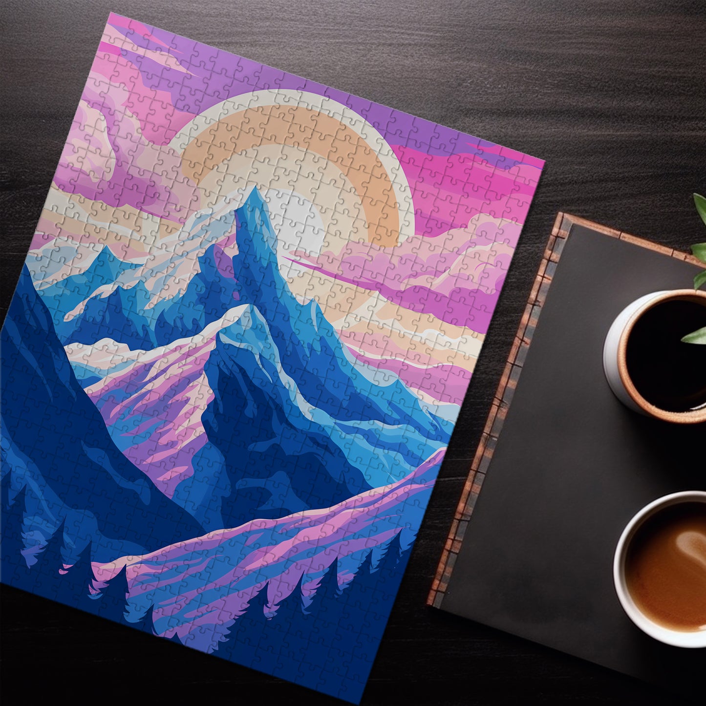 Mountain Landscape Minimal Jigsaw Puzzle