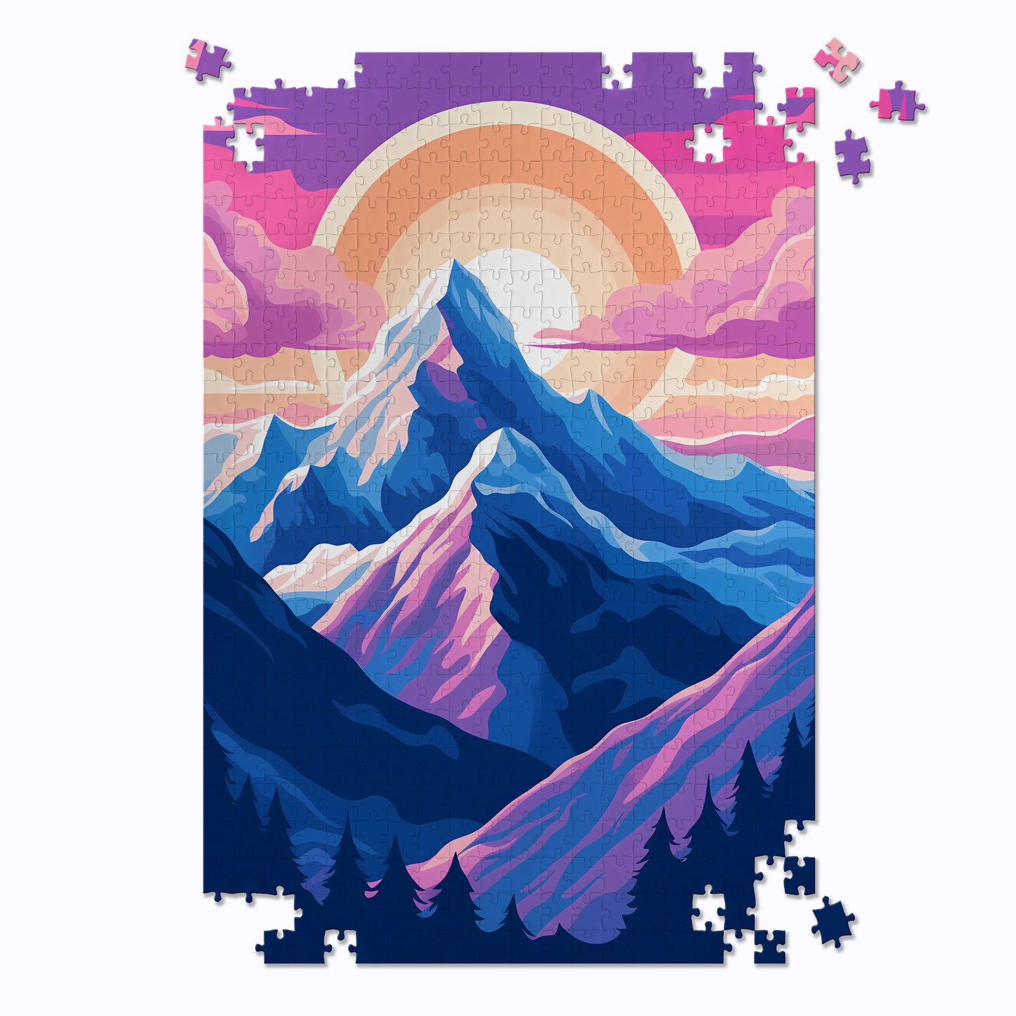 Mountain Landscape Minimal Jigsaw Puzzle