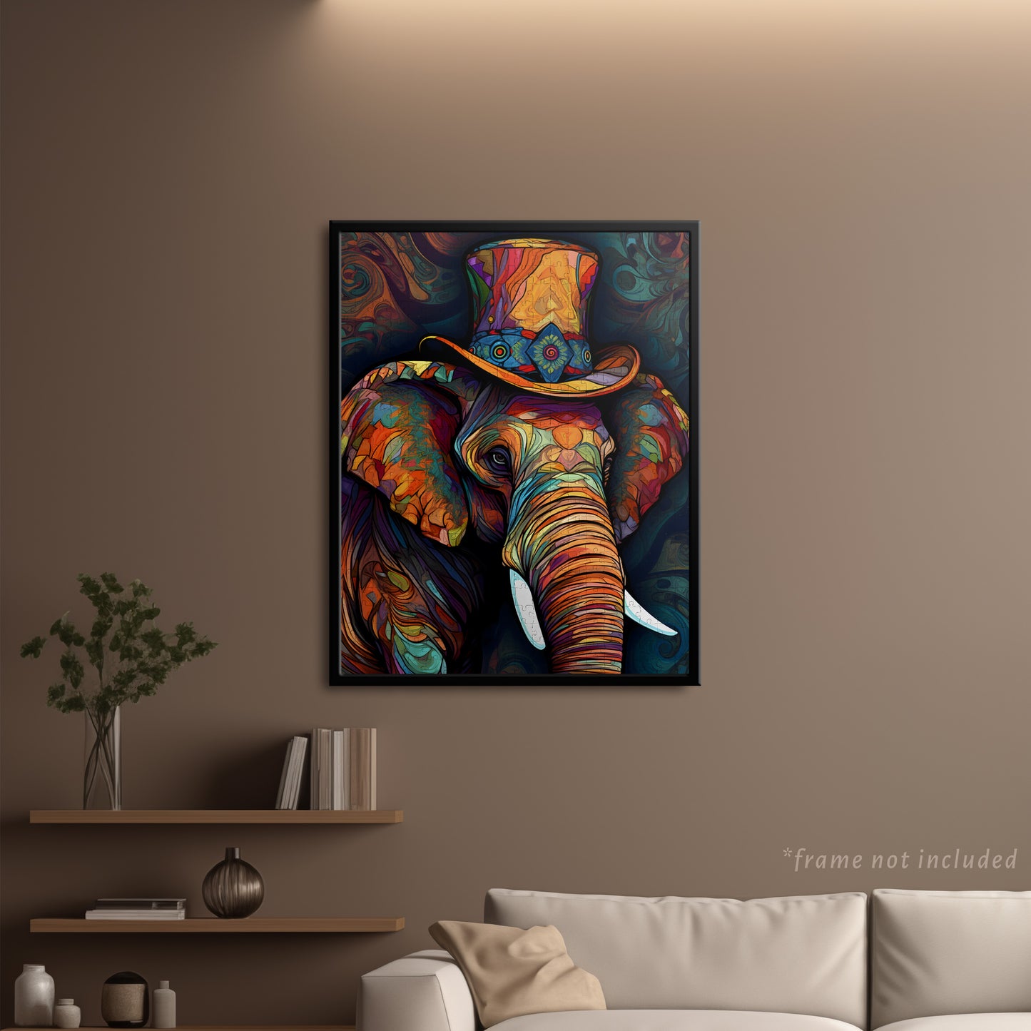 Stained Glass Elephant Jigsaw Puzzle