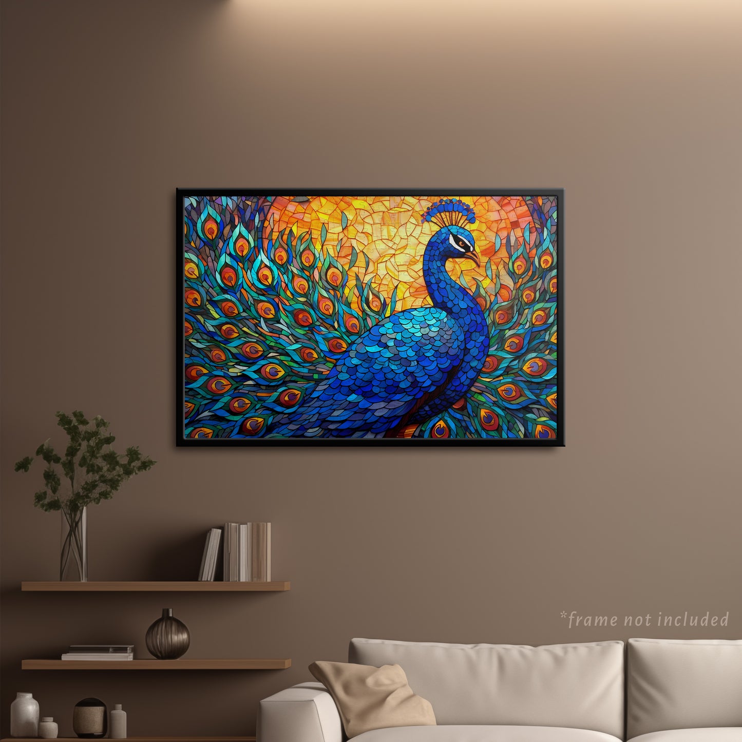 Stained Glass Peacock Jigsaw Puzzle