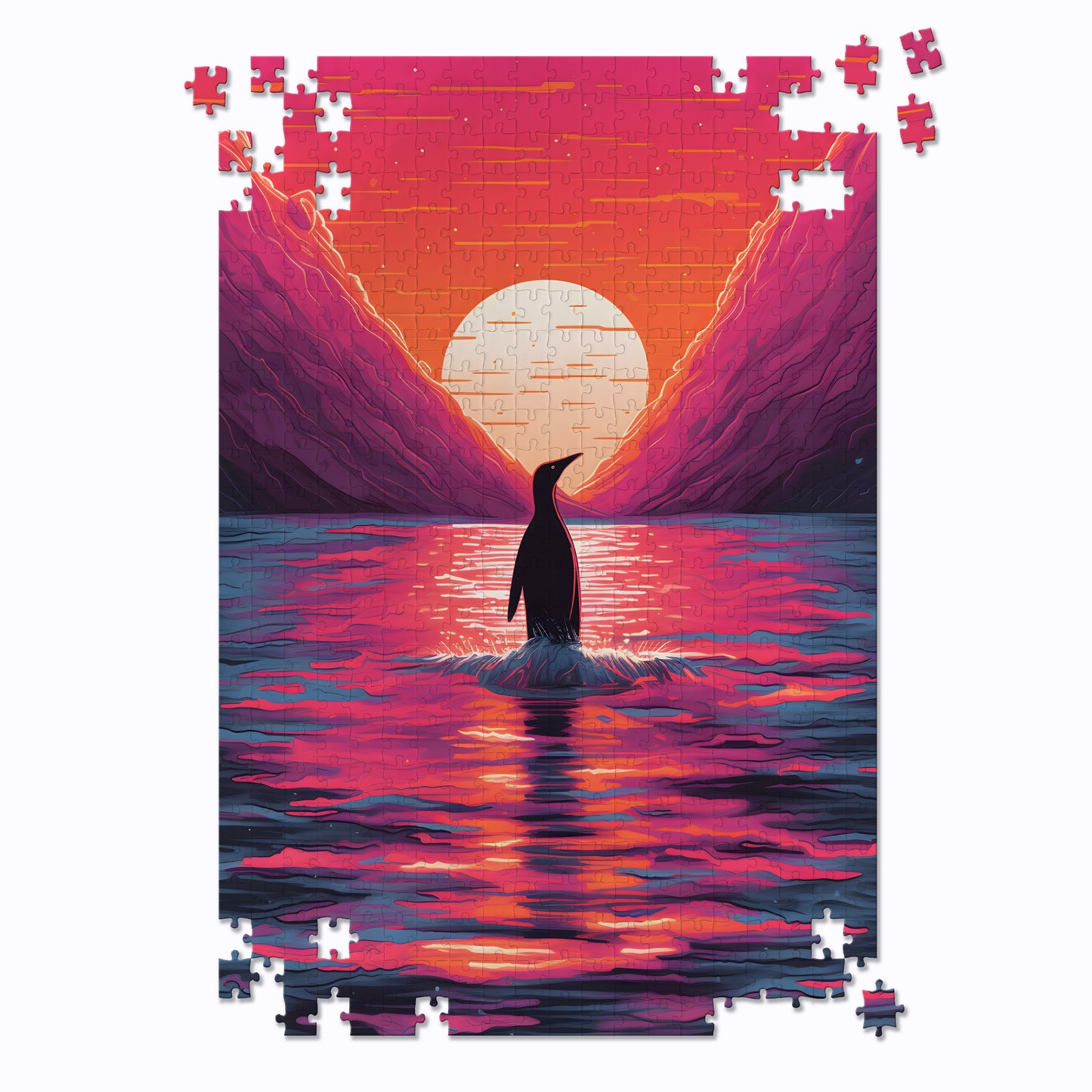 Mountain Sunrise Penguin Jigsaw Puzzle