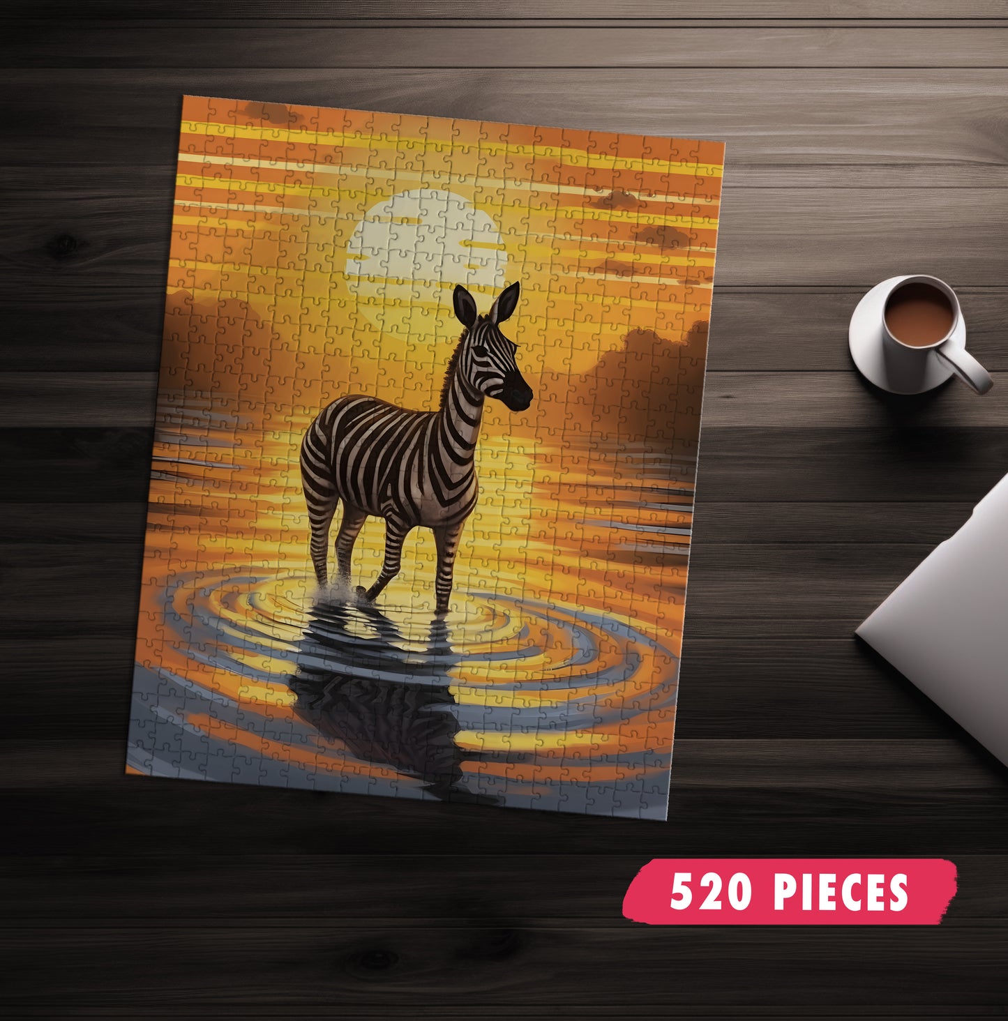 Zebra Sunset Jigsaw Puzzle
