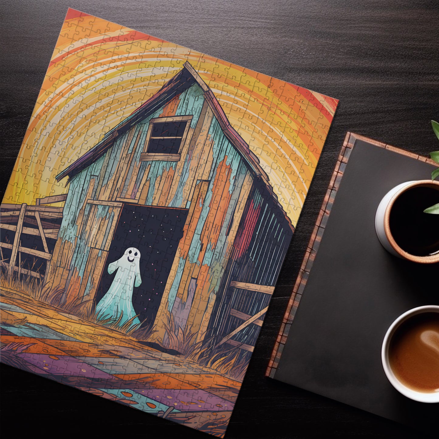 Happy Ghost | Colorful Barn Puzzle