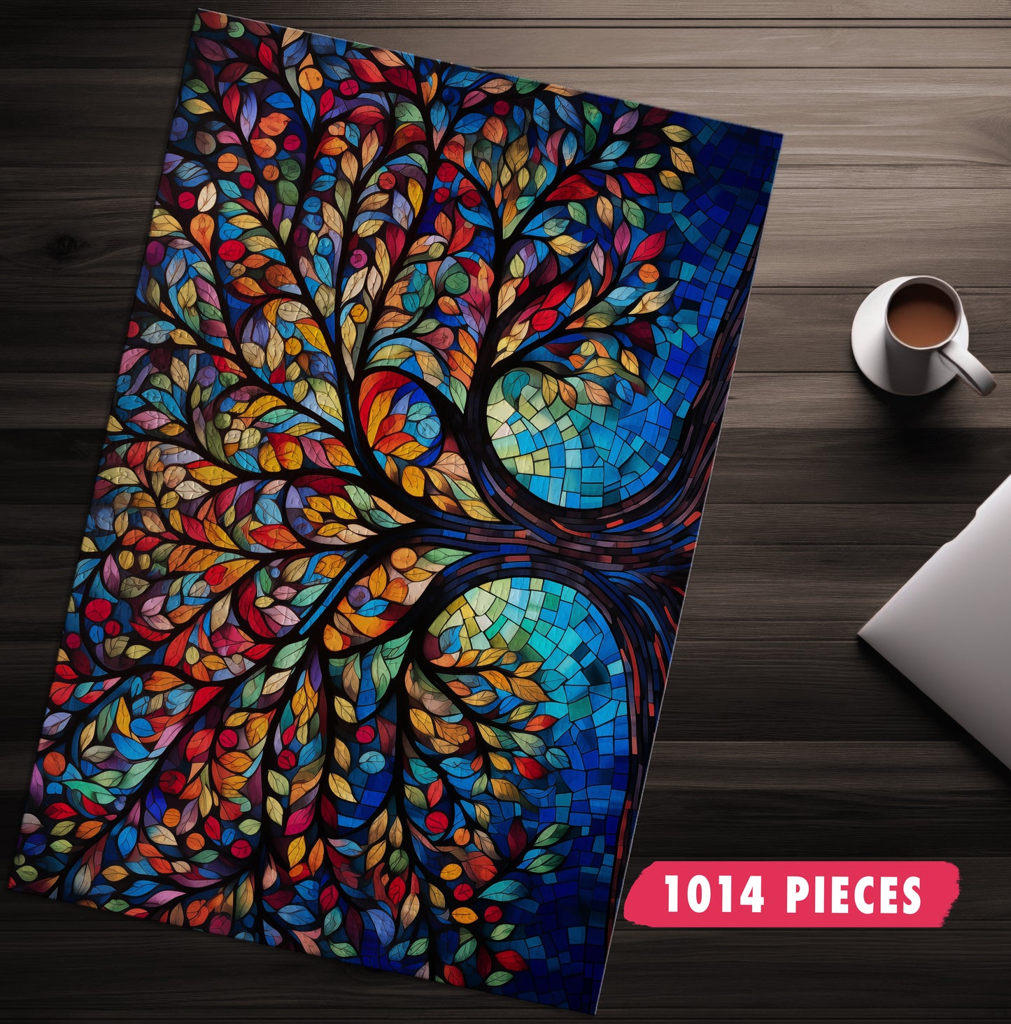 Tree of Life Mosaic Art Jigsaw Puzzle