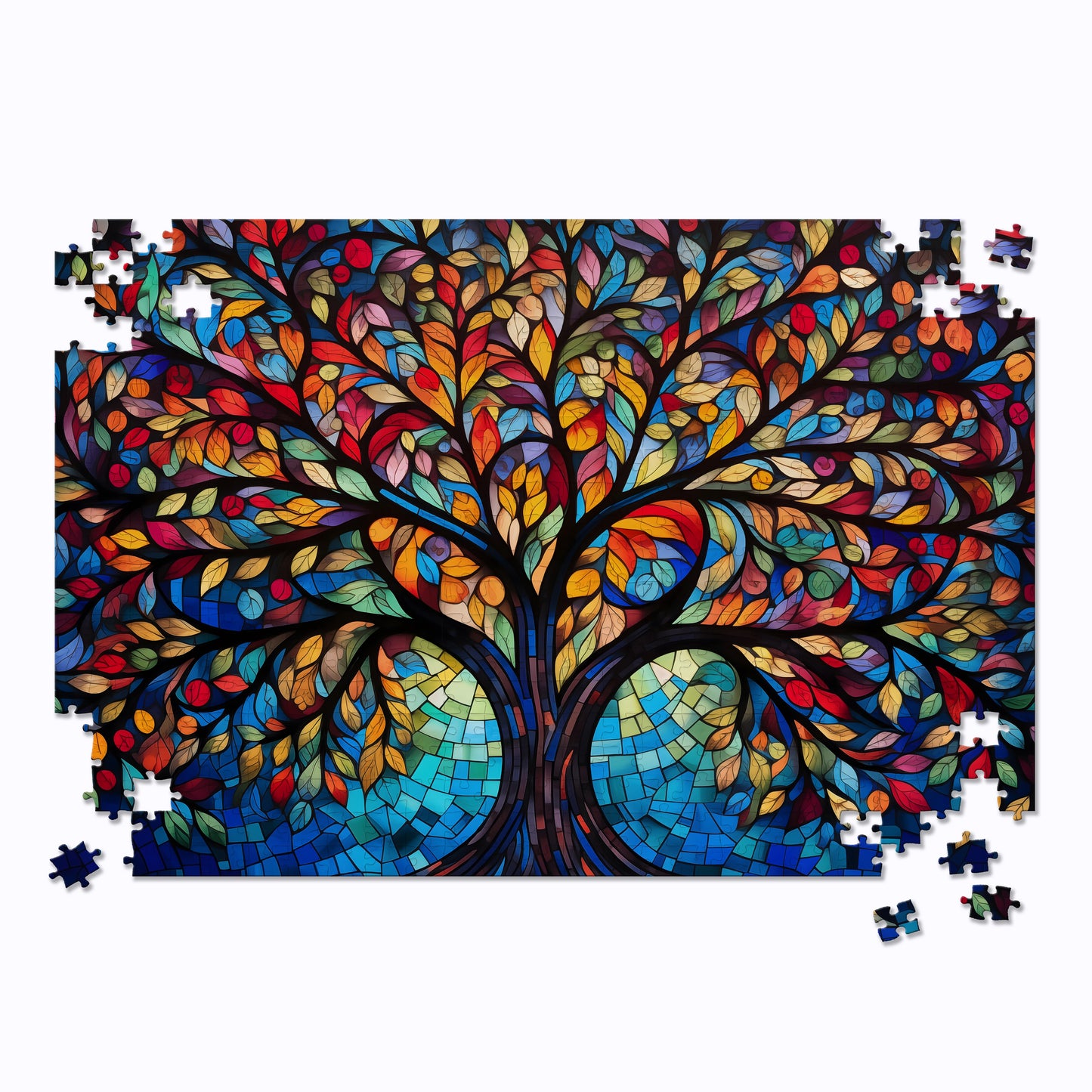 Tree of Life Mosaic Art Jigsaw Puzzle