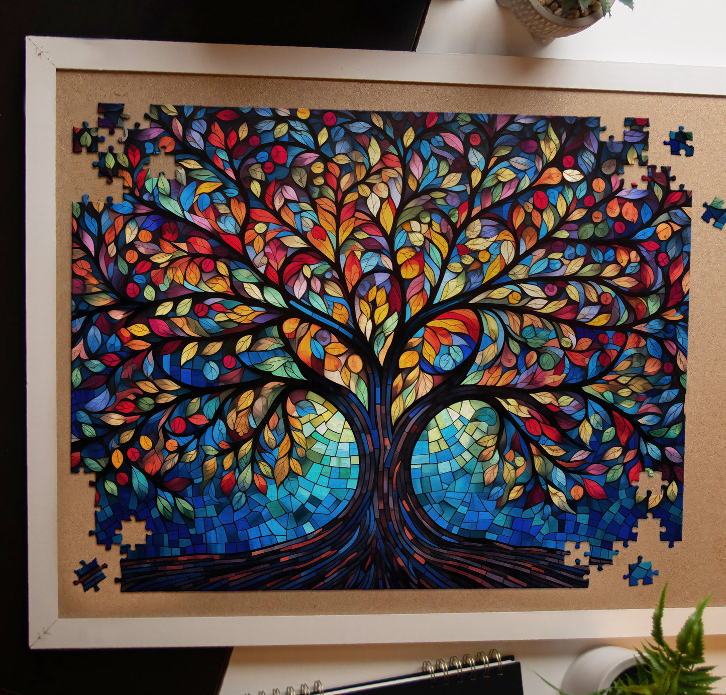 Tree of Life Mosaic Art Jigsaw Puzzle