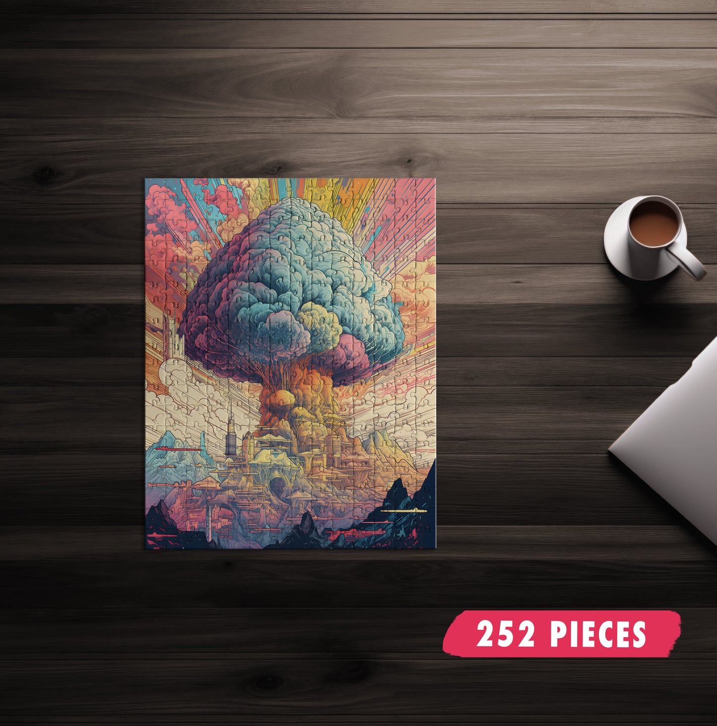 Psychedelic Mushroom Cloud Jigsaw Puzzle