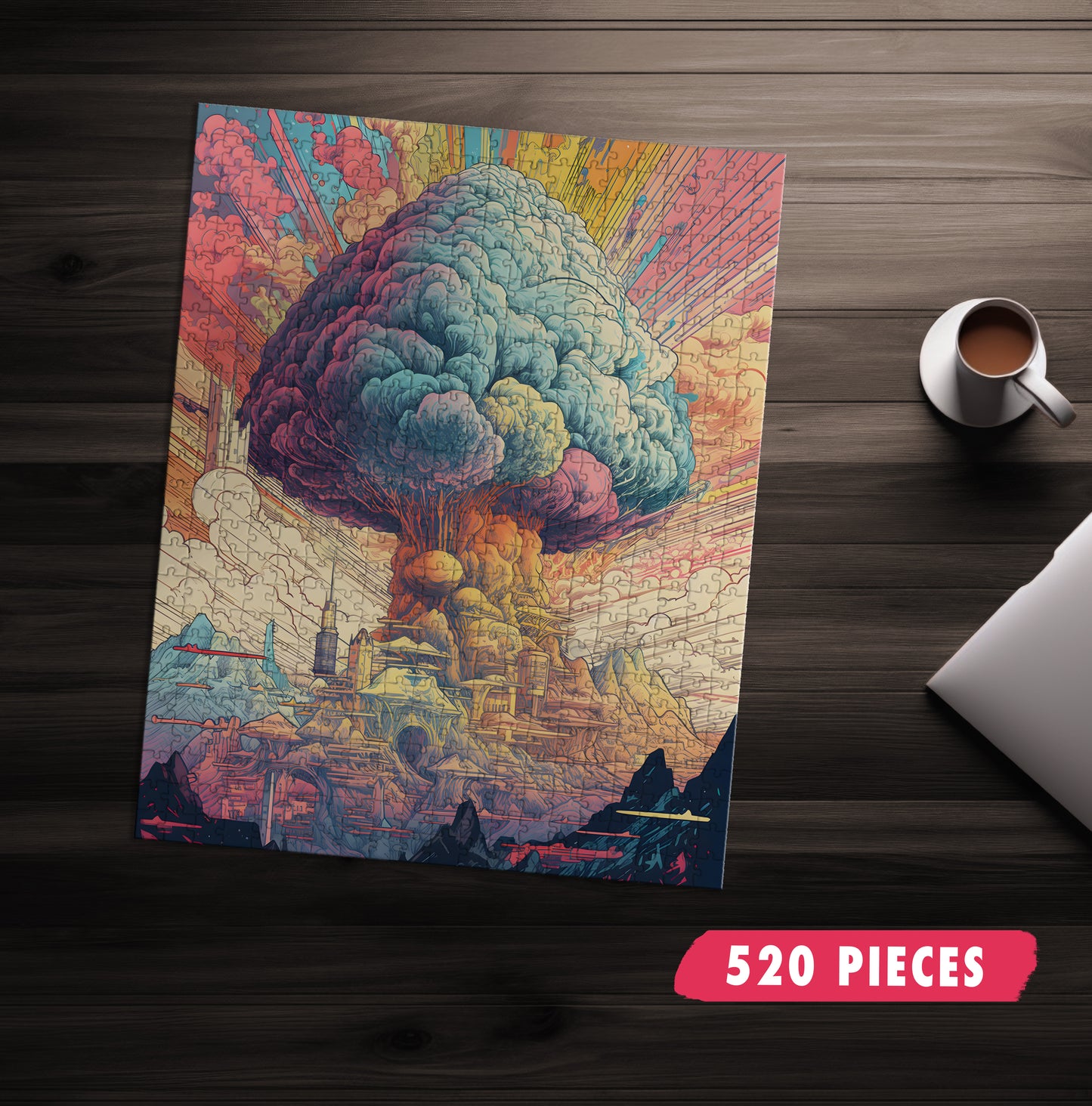 Psychedelic Mushroom Cloud Jigsaw Puzzle