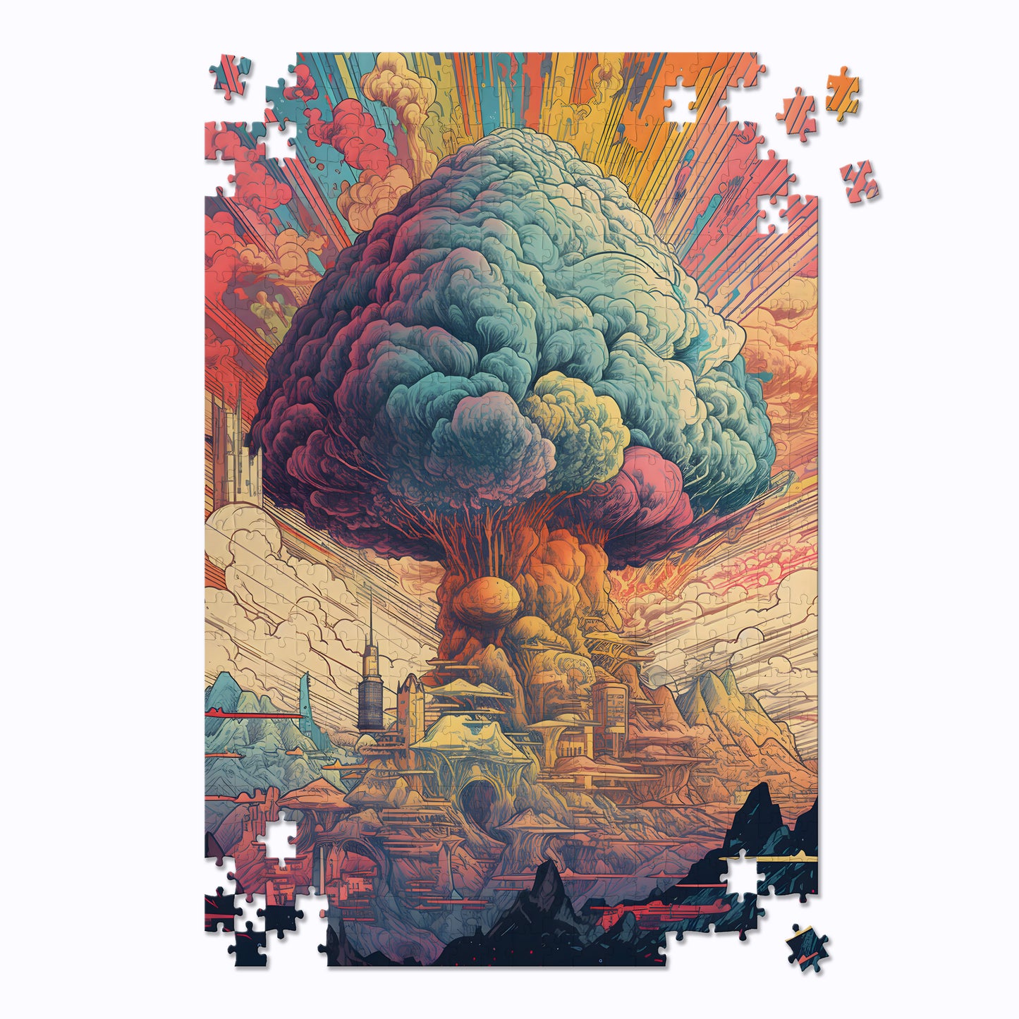 Psychedelic Mushroom Cloud Jigsaw Puzzle
