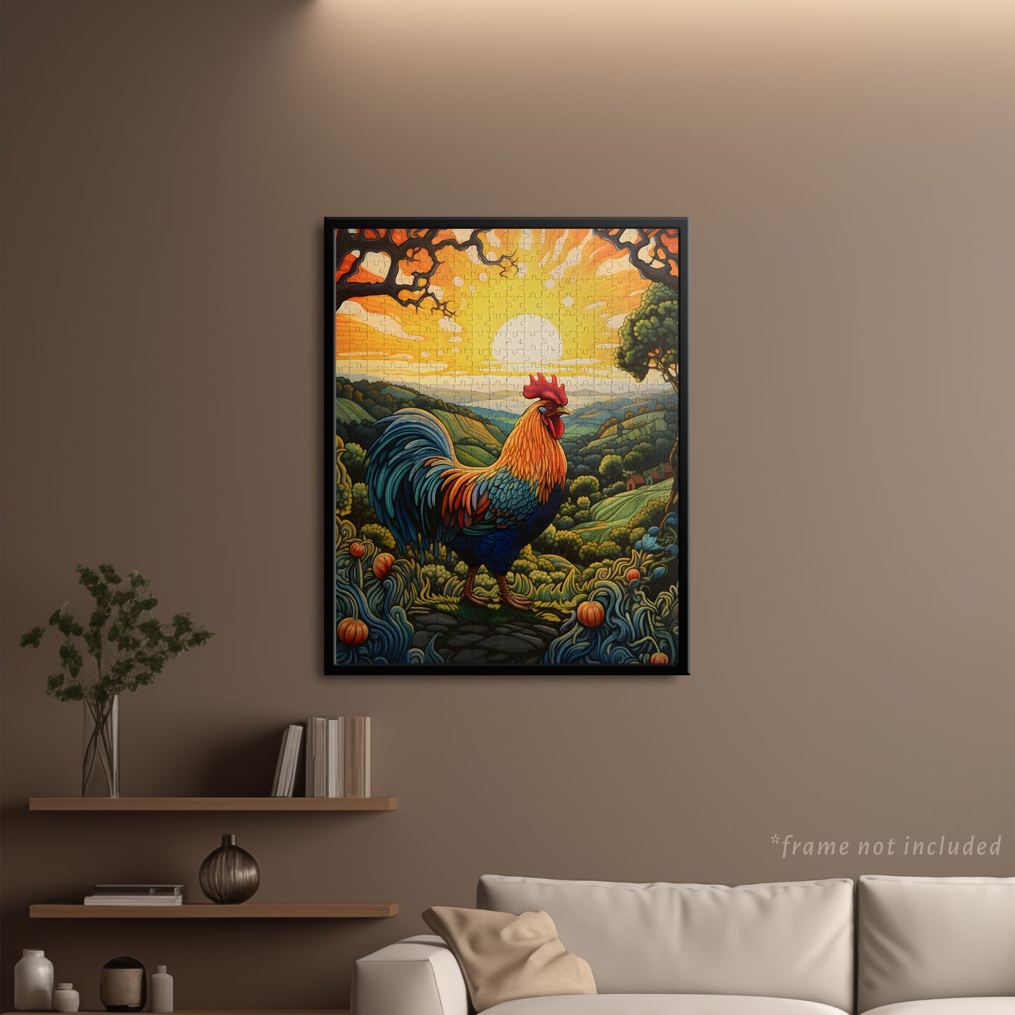 Rainbow Rooster Jigsaw Puzzle