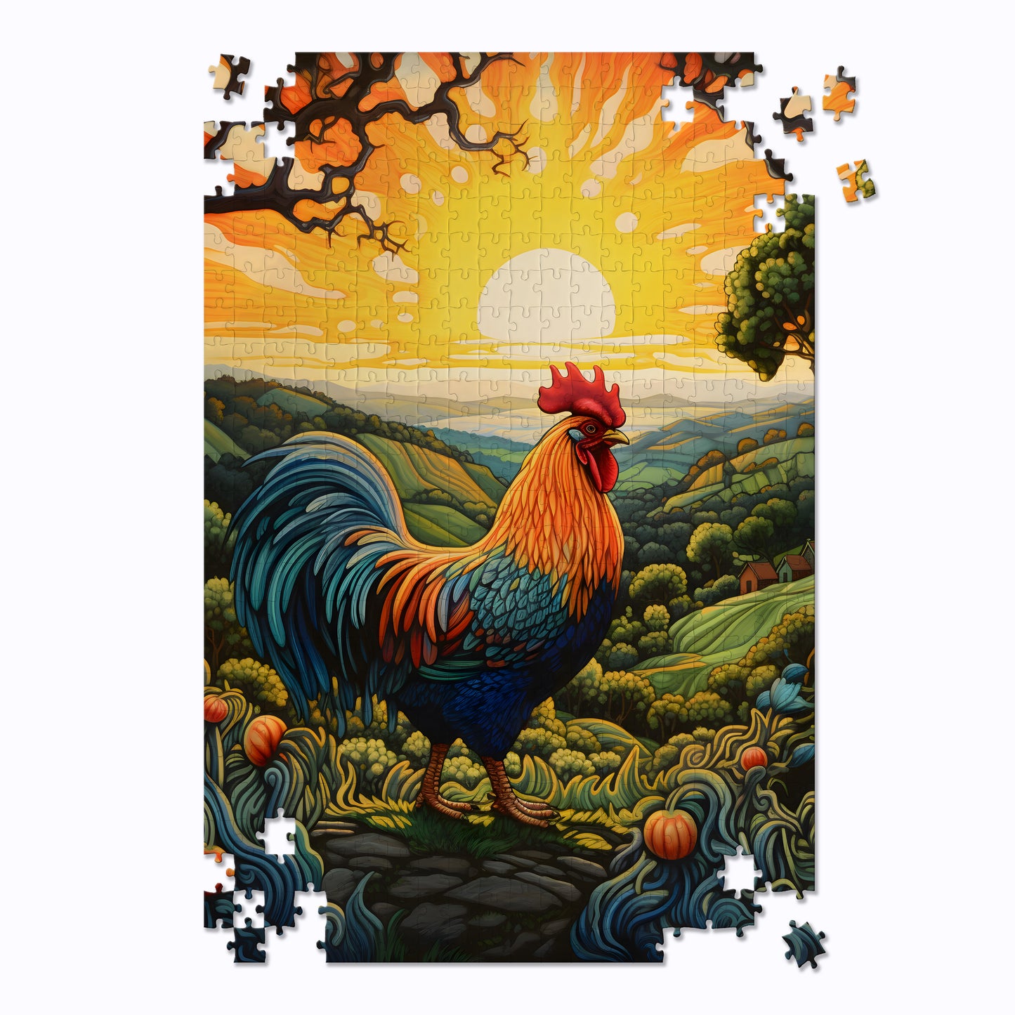 Rainbow Rooster Jigsaw Puzzle