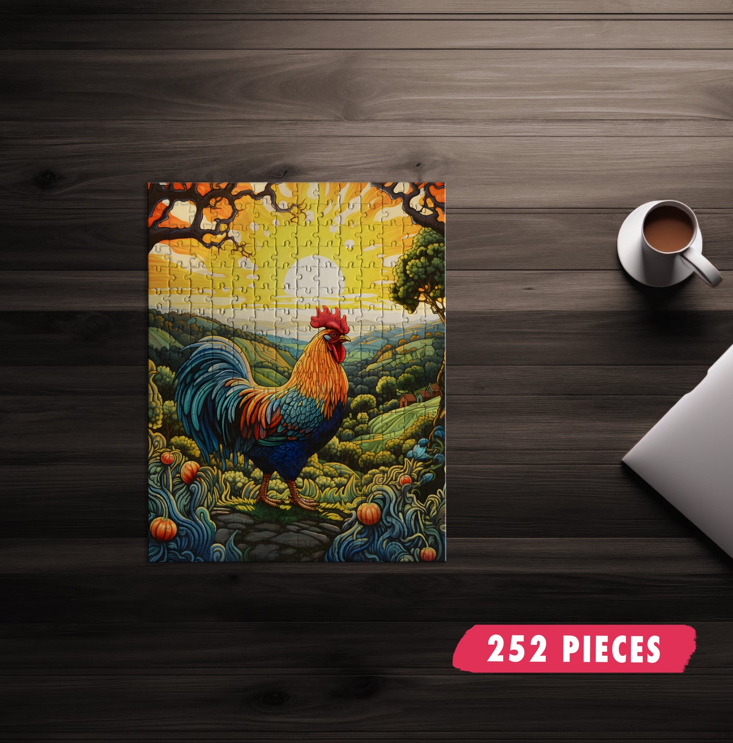 Rainbow Rooster Jigsaw Puzzle