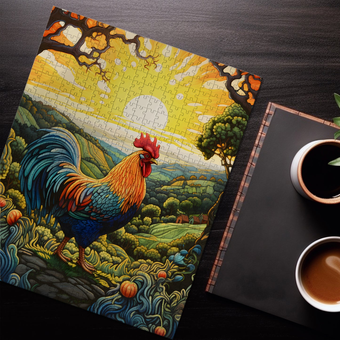 Rainbow Rooster Jigsaw Puzzle