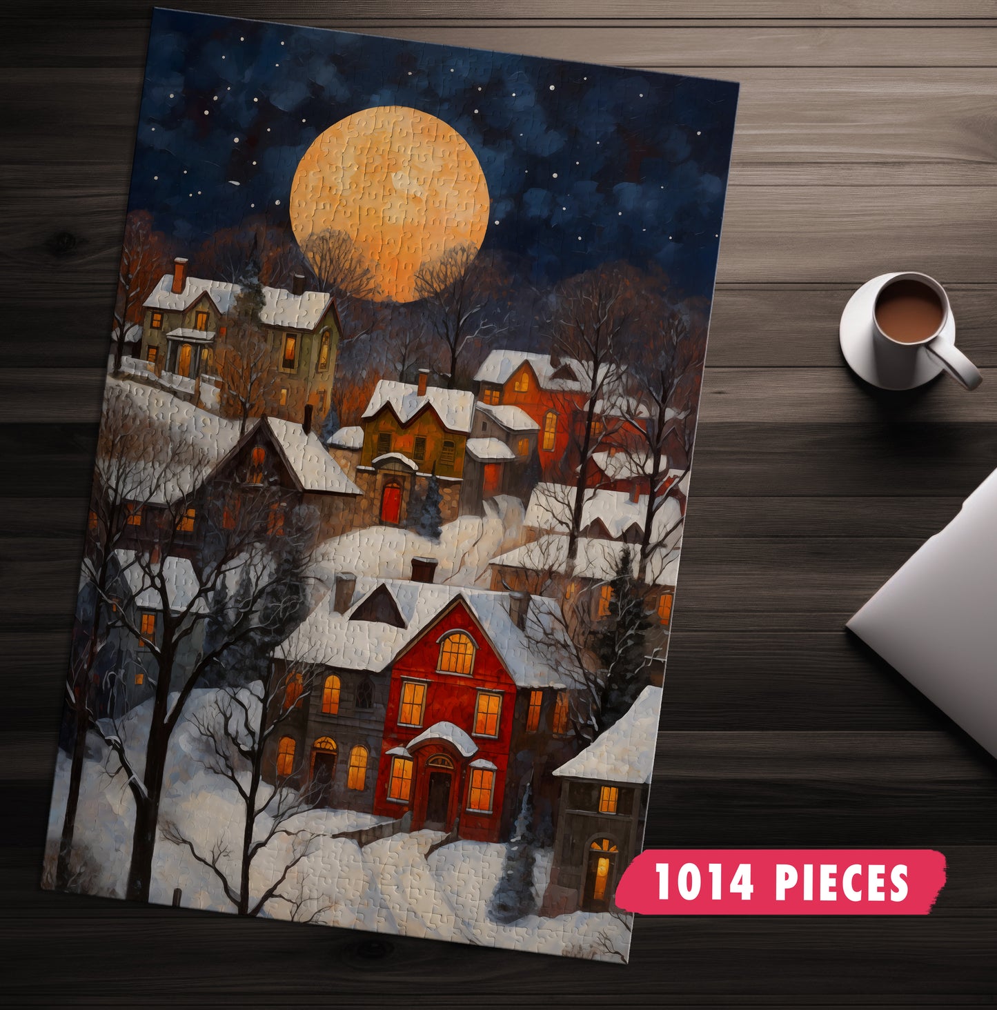 Cozy Winter Town Jigsaw Puzzle