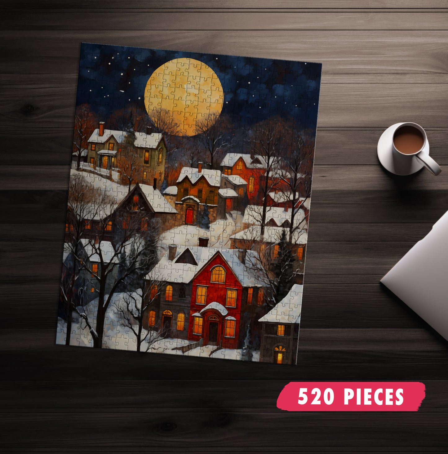 Cozy Winter Town Jigsaw Puzzle