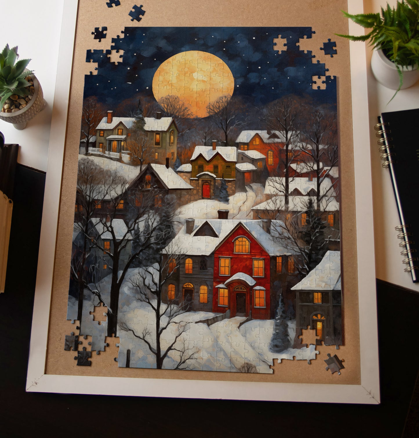 Cozy Winter Town Jigsaw Puzzle