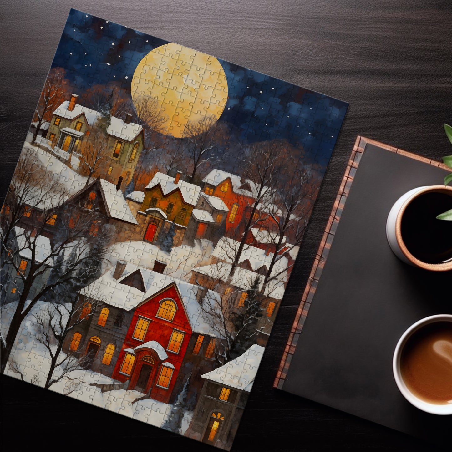 Cozy Winter Town Jigsaw Puzzle