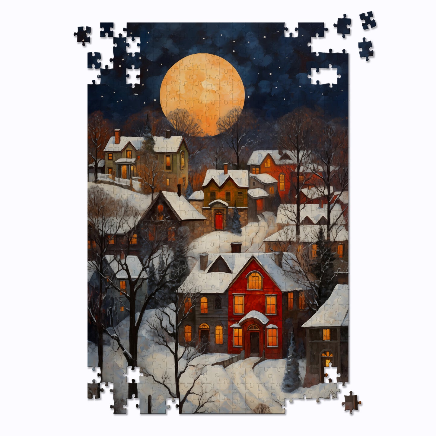 Cozy Winter Town Jigsaw Puzzle