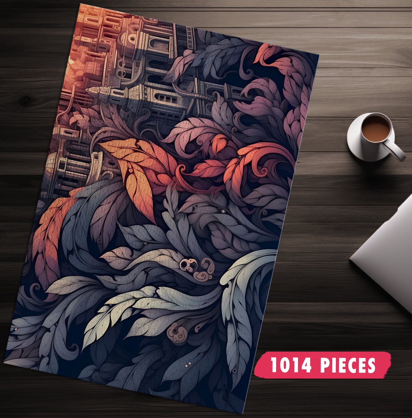 Muted Feather Pattern Jigsaw Puzzle