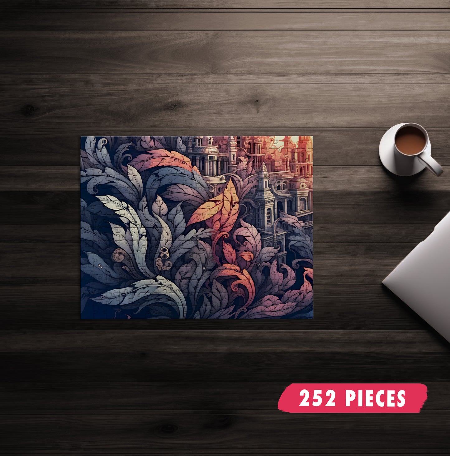 Muted Feather Pattern Jigsaw Puzzle