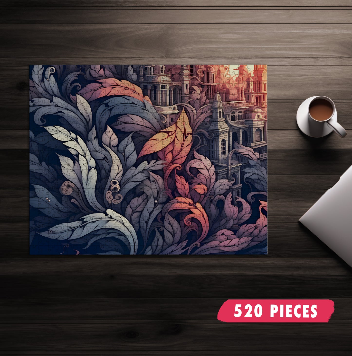 Muted Feather Pattern Jigsaw Puzzle