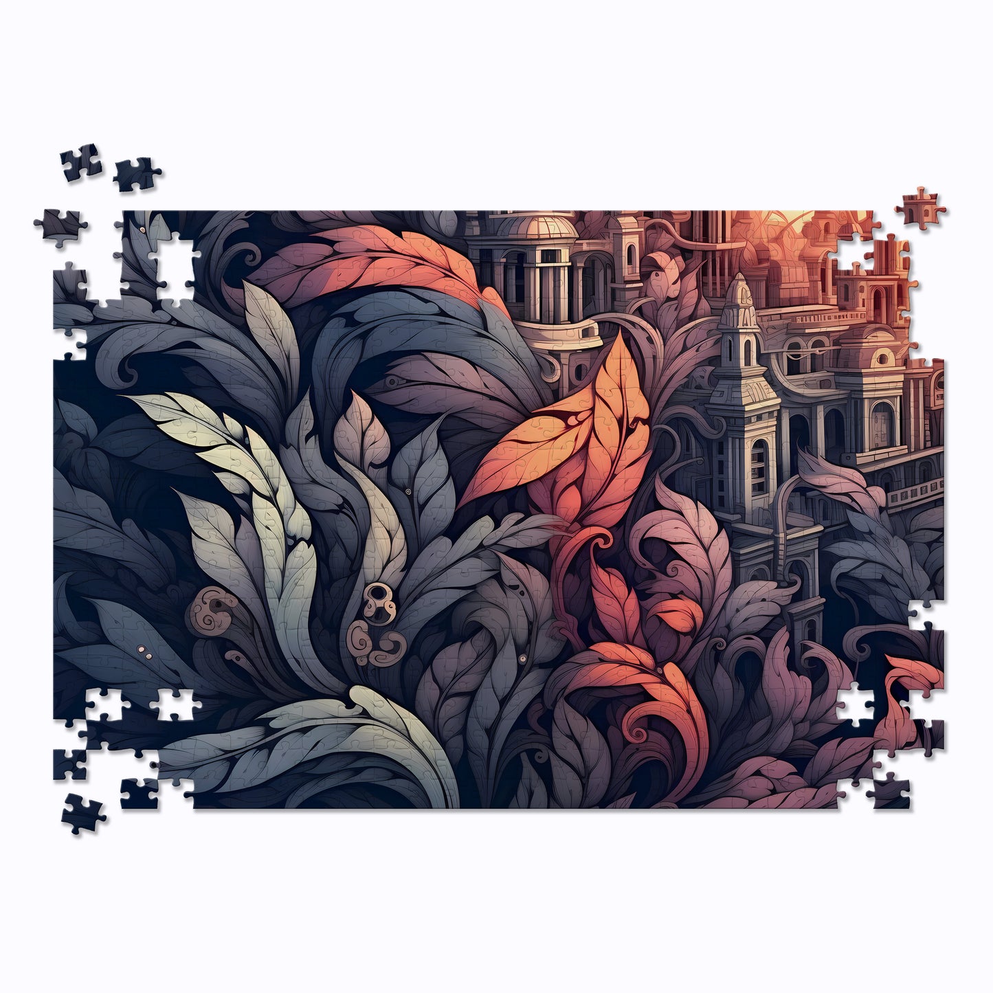 Muted Feather Pattern Jigsaw Puzzle
