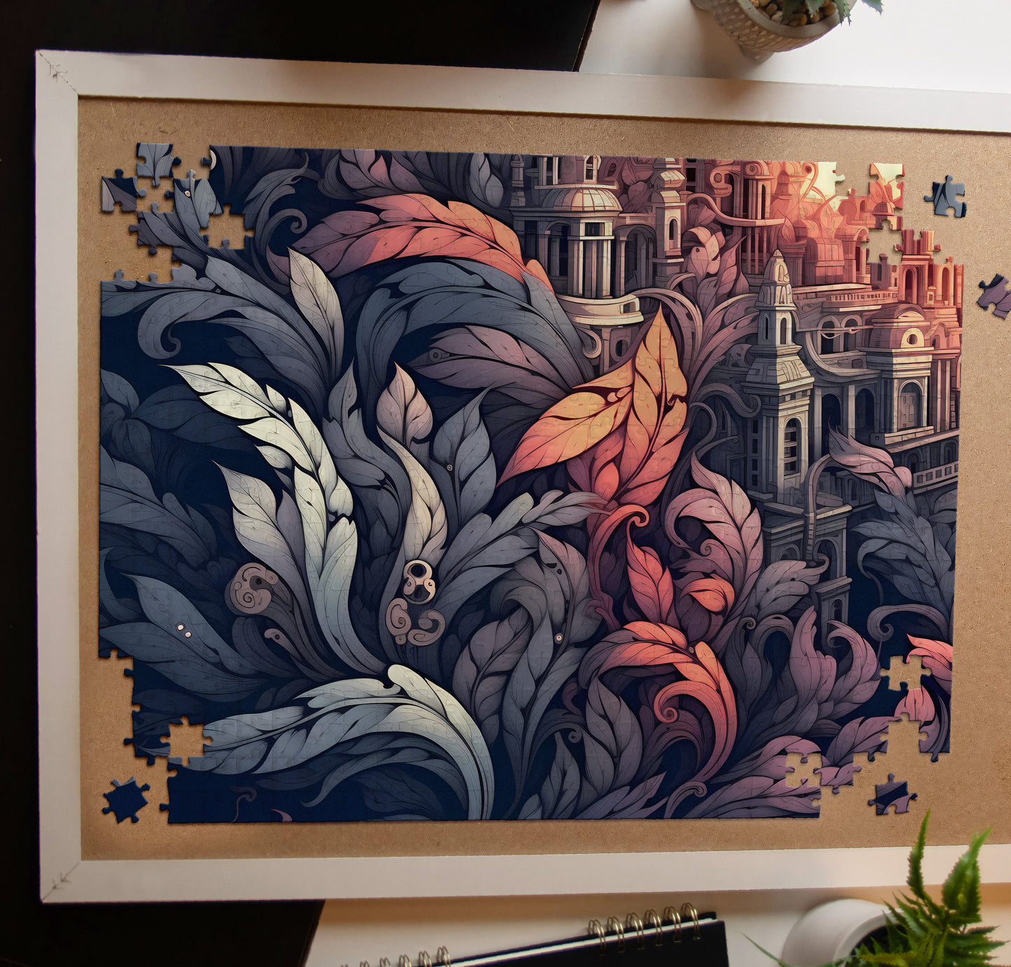 Muted Feather Pattern Jigsaw Puzzle