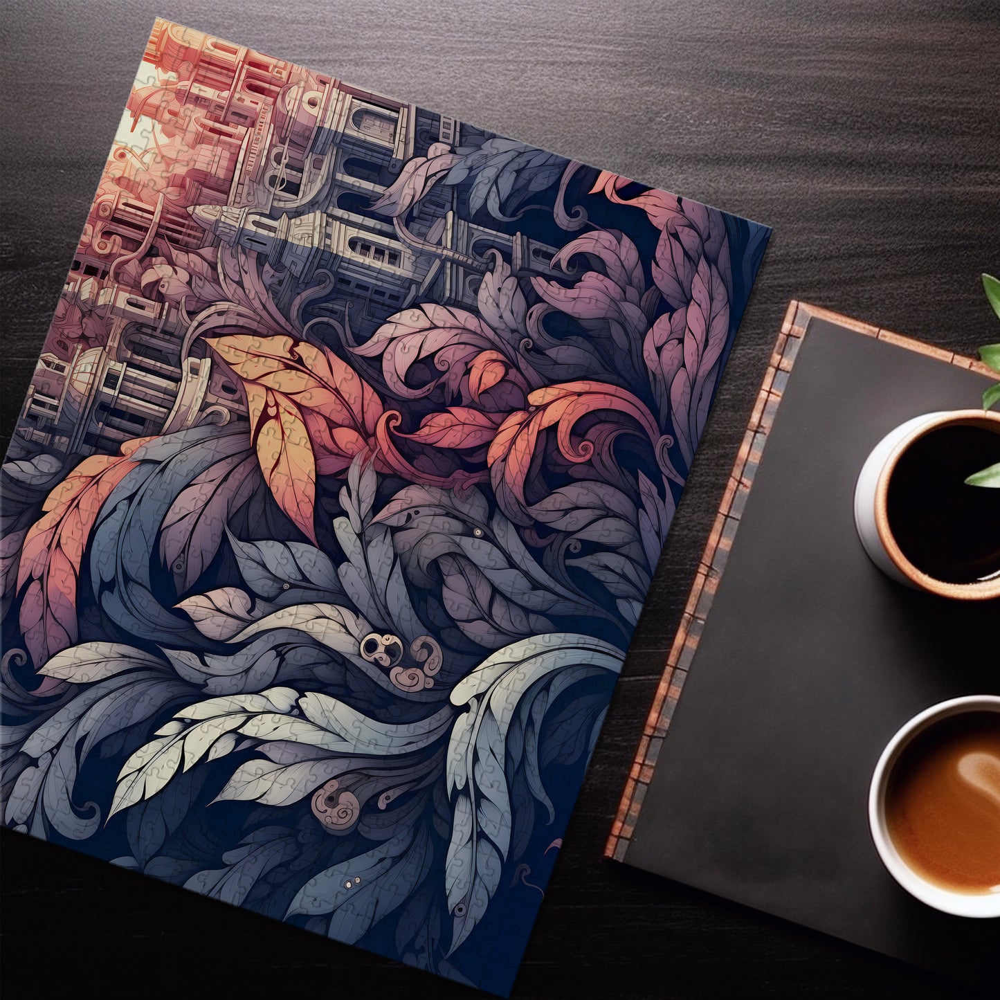 Muted Feather Pattern Jigsaw Puzzle