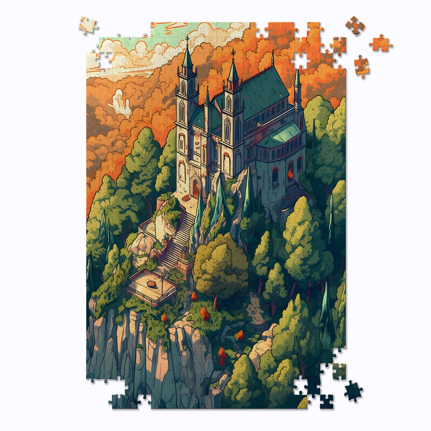 Cliffside Church Jigsaw Puzzle