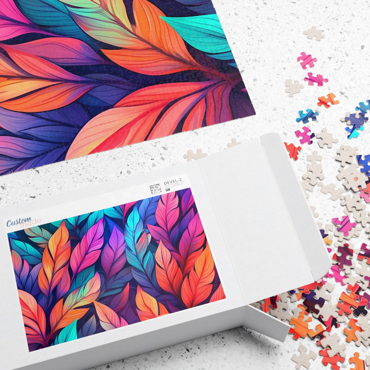 Neon Feather Jigsaw Puzzle