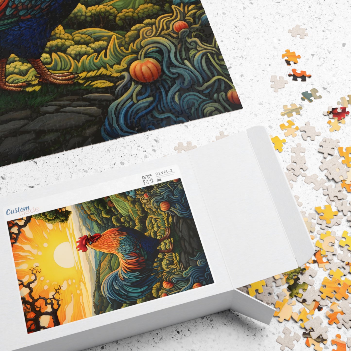 Rainbow Rooster Jigsaw Puzzle