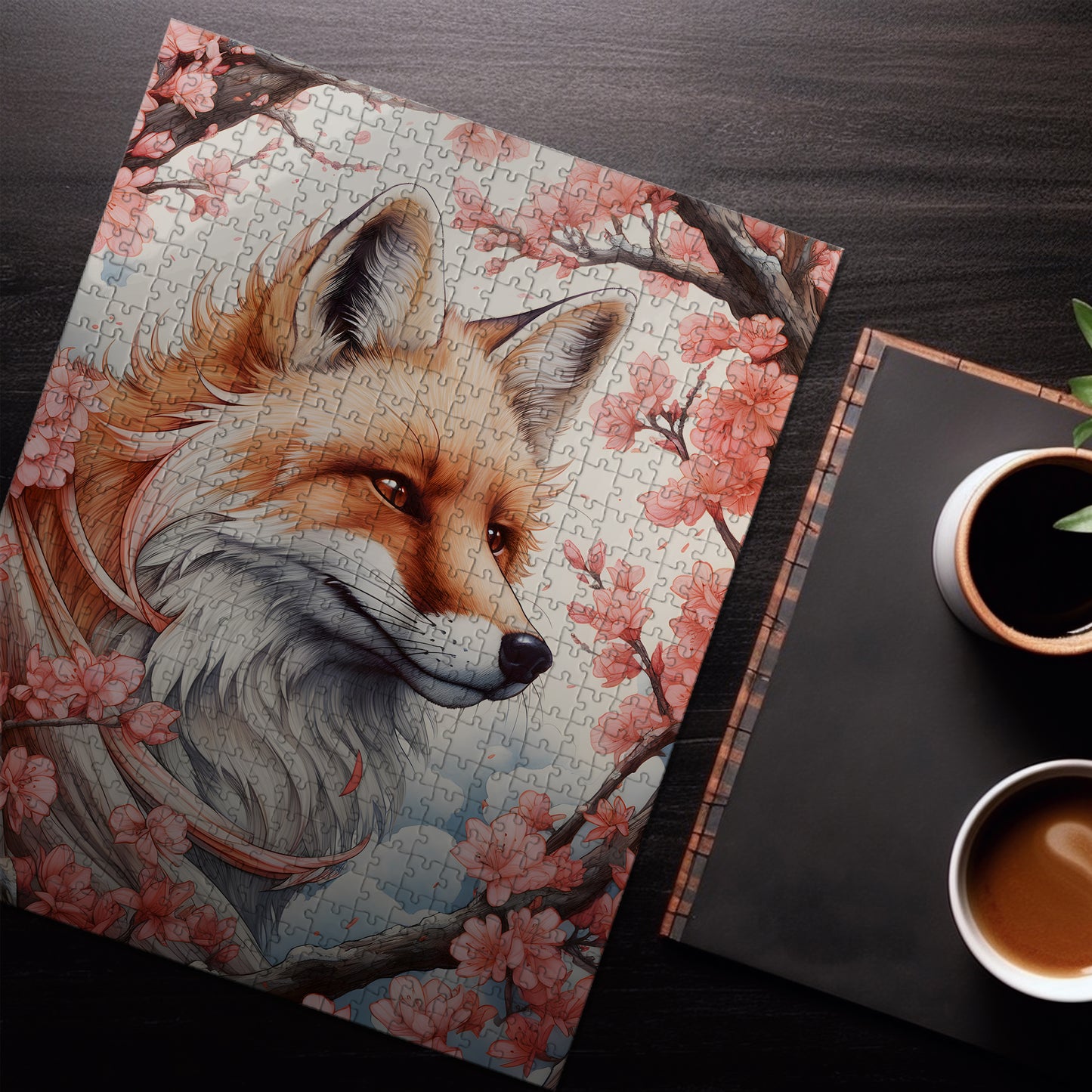 Cherry Blossom Fox Jigsaw Puzzle