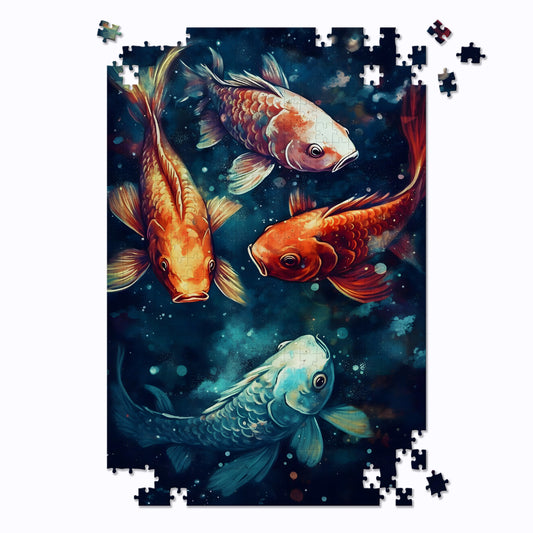 Cosmic Koi Fish Jigsaw Puzzle