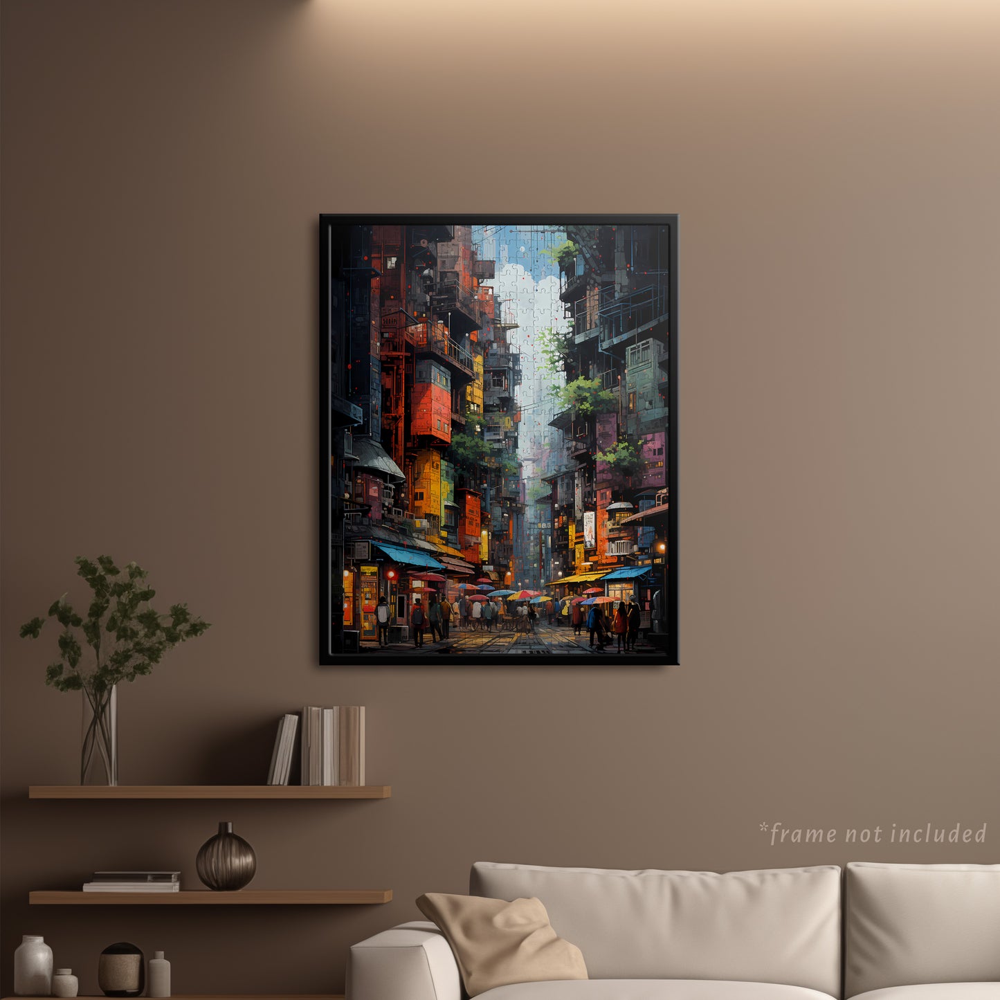 Vibrant Crowded City Jigsaw Puzzle