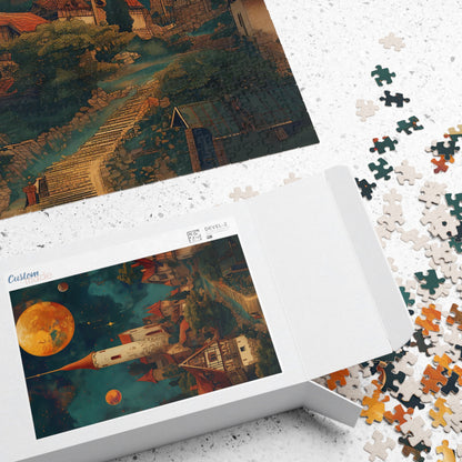 Moonlight Village Jigsaw Puzzle