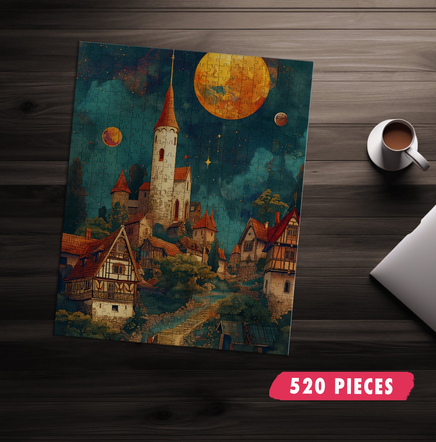 Moonlight Village Jigsaw Puzzle