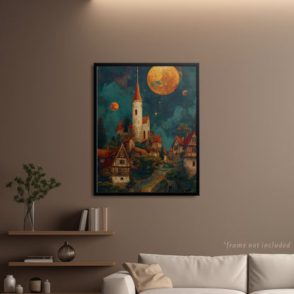 Moonlight Village Jigsaw Puzzle