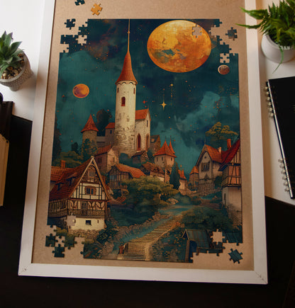 Moonlight Village Jigsaw Puzzle