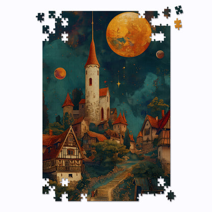 Moonlight Village Jigsaw Puzzle