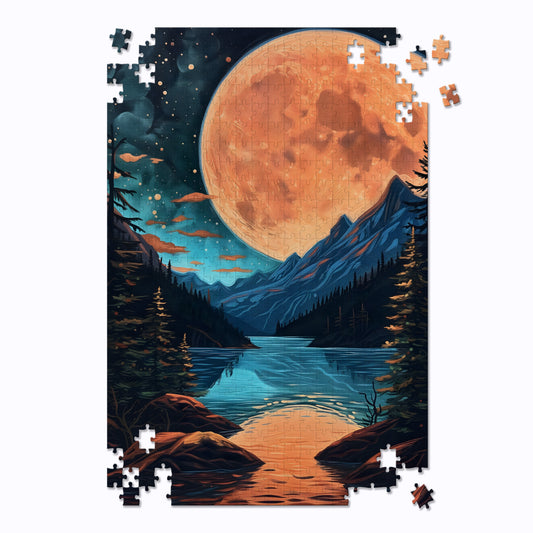 Big Moon Landscape Jigsaw Puzzle