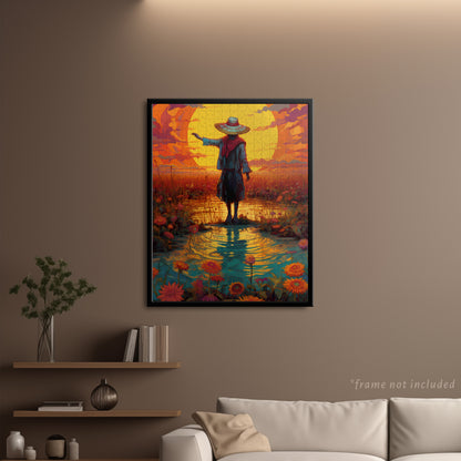 Sunset Scarecrow Jigsaw Puzzle