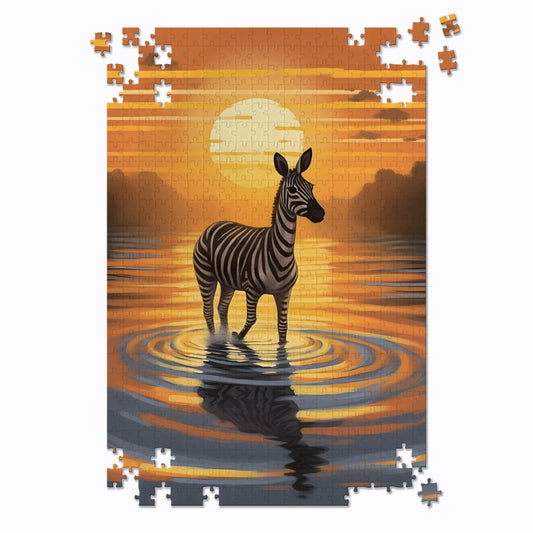 Zebra Sunset Jigsaw Puzzle